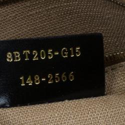 Pre Owned Fendi Brown Canvas Large Pequin Stripe Claudia Bag