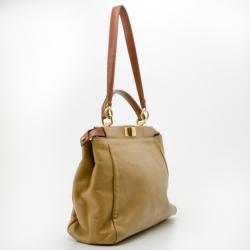 Pre Owned Fendi Denim-Lined Peekaboo Tote