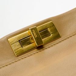 Pre Owned Fendi Denim-Lined Peekaboo Tote