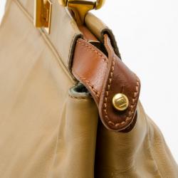 Pre Owned Fendi Denim-Lined Peekaboo Tote