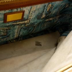 Pre Owned Fendi Denim-Lined Peekaboo Tote