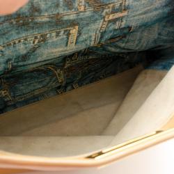 Pre Owned Fendi Denim-Lined Peekaboo Tote