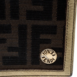 Pre Owned Fendi Tobacco Zucca Canvas and Leather Chef Continental Wallet