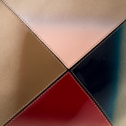 Pre Owned Fendi Beige Airbrushed Suede and Leather Large Peekaboo Top Handle Bag