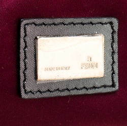 Pre Owned Fendi Grey Metallic Leather Cutout Handle Clutch