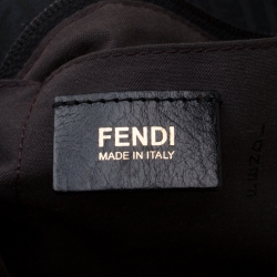 Pre Owned Fendi Black Zucchino Canvas and Leather Superstar Shopper Tote