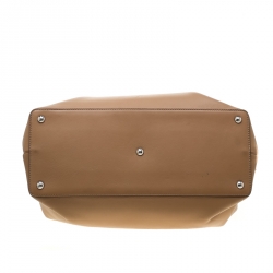 Pre Owned Fendi Light Brown Leather 2Jours Confetti Tote