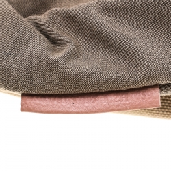 Pre Owned Fendi Beige/Pink Canvas Flap Crossbody Bag