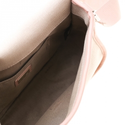Pre Owned Fendi Beige/Pink Canvas Flap Crossbody Bag