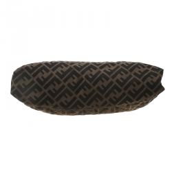 Pre Owned Fendi Tobacco Zucca Canvas Maxi Baguette Flap Shoulder Bag