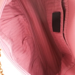 Pre Owned Fendi Pink Leather Fendista Pochette Crossbody Bag