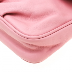 Pre Owned Fendi Pink Leather Fendista Pochette Crossbody Bag