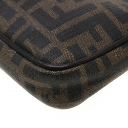 Pre Owned Fendi Tobacco Zucca Canvas Mini Pochette Bag