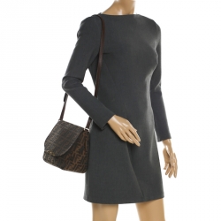 Pre Owned Fendi Tobacco Zucca Canvas Crossbody Bag
