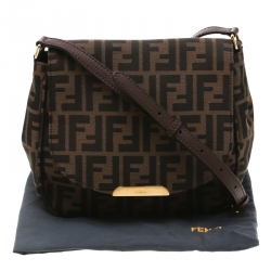 Pre Owned Fendi Tobacco Zucca Canvas Crossbody Bag