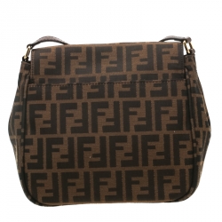 Pre Owned Fendi Tobacco Zucca Canvas Crossbody Bag