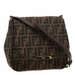 Pre Owned Fendi Tobacco Zucca Canvas Crossbody Bag