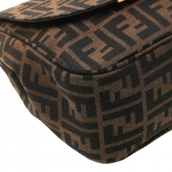 Pre Owned Fendi Tobacco Zucca Canvas Crossbody Bag