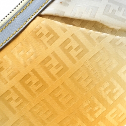 Pre Owned Fendi Yellow Ombre Zucchino Canvas Pochette Bag