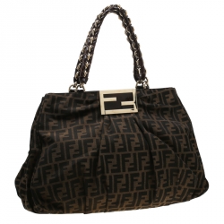 Pre Owned Fendi Tobacco/Brown Zucca Canvas Large Mia Tote