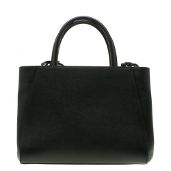 Pre Owned Fendi Black Leather Petite 2Jours Tote
