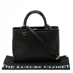 Pre Owned Fendi Black Leather Petite 2Jours Tote