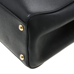 Pre Owned Fendi Black Leather Petite 2Jours Tote