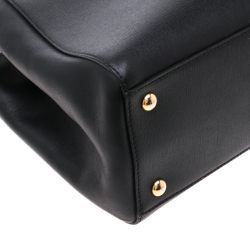 Pre Owned Fendi Black Leather Petite 2Jours Tote