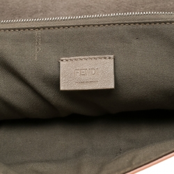 Pre Owned Fendi Beige Leather Tube Macro Clutch