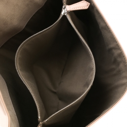 Pre Owned Fendi Beige Leather Tube Macro Clutch