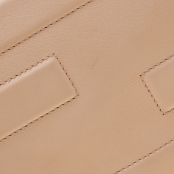 Pre Owned Fendi Beige Leather Tube Macro Clutch