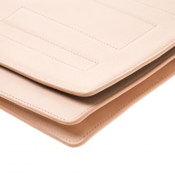 Pre Owned Fendi Beige Leather Tube Macro Clutch