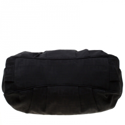 Pre Owned Fendi Black Zucca Canvas Large Mia Shoulder Bag