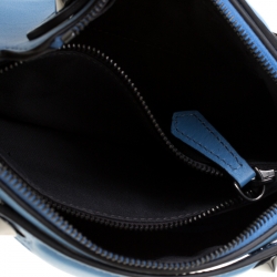 Pre Owned Fendi Light Blue Crystal Embellished Leather Mini  By The Way Crossbody Bag