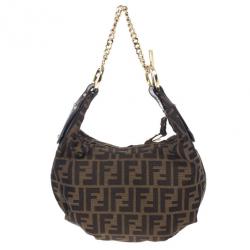 مملوكة مسبقًا Fendi Zucca Chef Chain Link Hobo