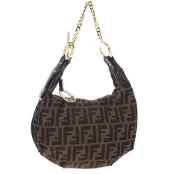 مملوكة مسبقًا Fendi Zucca Chef Chain Link Hobo
