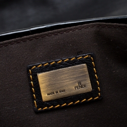 Pre Owned Fendi Black Canvas and Patent Leather B Bis Shoulder Bag