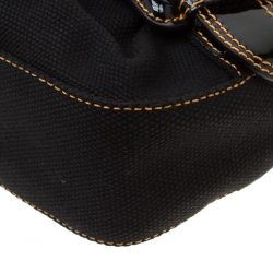 Pre Owned Fendi Black Canvas and Patent Leather B Bis Shoulder Bag