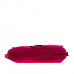 Pre Owned Fendi Fuchsia Suede and Leather Mama Baguette Bag