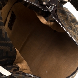 مملوكة مسبقًا حقيبة كتف فندي جلد وكانفاس زوكا توباكو