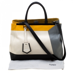 Pre Owned Fendi Multicolor Leather Medium Colorblock 2Jours Tote