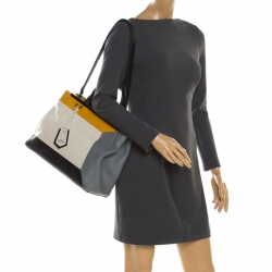 Pre Owned Fendi Multicolor Leather Medium Colorblock 2Jours Tote