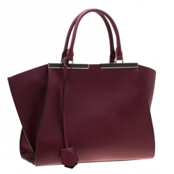 Pre Owned Fendi Burgundy Leather 3Jours Tote