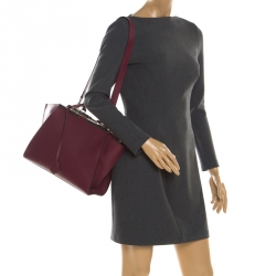 Pre Owned Fendi Burgundy Leather 3Jours Tote