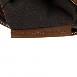 Pre Owned Fendi Navy Blue/Brown Zucca Denim Chef Chain Hobo 