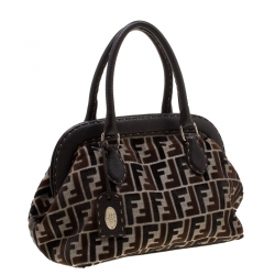 Pre Owned Fendi Multicolor Zucca Fabric and Leather Selleria Doctor Satchel 