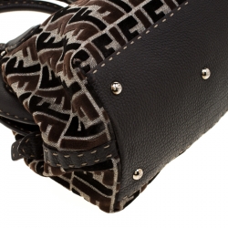 Pre Owned Fendi Multicolor Zucca Fabric and Leather Selleria Doctor Satchel 