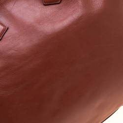Pre Owned Fendi Rust Leather Twins Shopper Tote