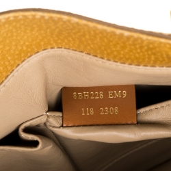 Pre Owned Fendi Mustard Dimpled Leather Classico 4 Tote