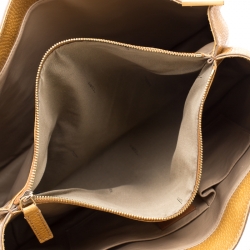 Pre Owned Fendi Mustard Dimpled Leather Classico 4 Tote